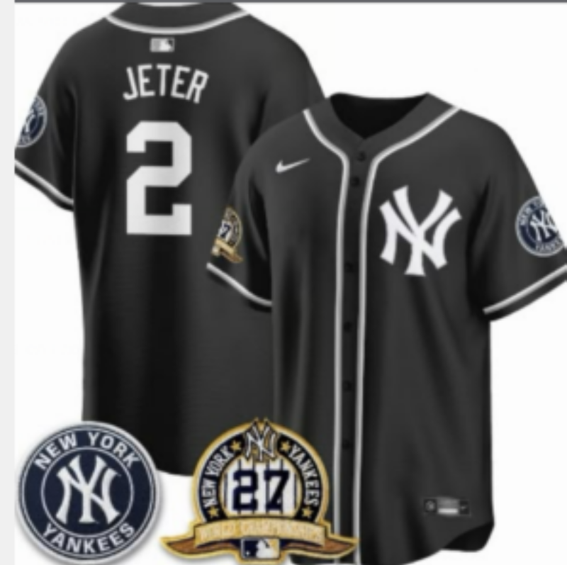 Men 2026 New York Yankees #2 Jeter black Nike MLB Jersey 0814001
